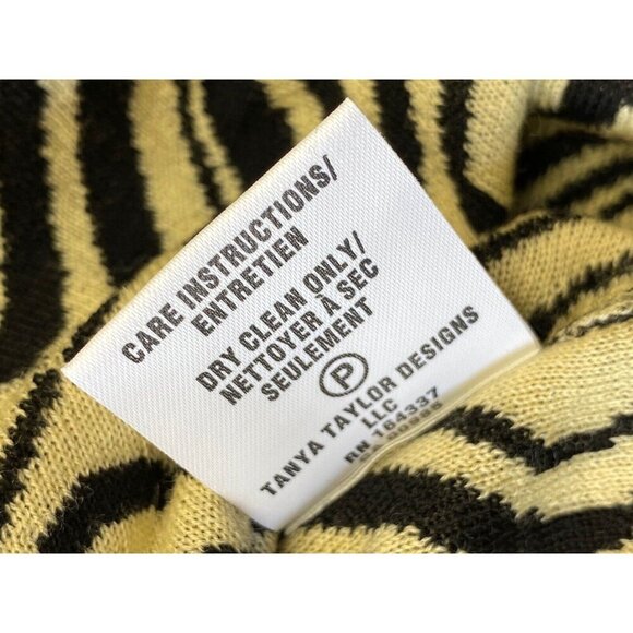 Tanya Taylor Sz L Sweater Geometric Merino Wool V-Neck Designer Luxury Retro - Picture 4 of 5